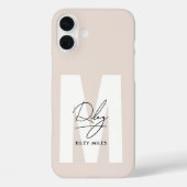 Script Monogram Blush Roze Moderne Chic Handtekeni Case-Mate iPhone Case (Achterkant)