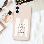 Script Monogram Blush Roze Moderne Chic Handtekeni iPhone Hoesje