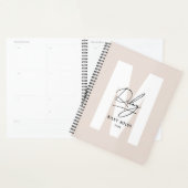 Script Monogram Blush Roze Moderne Chic Handtekeni Planner (Display)