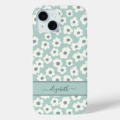 Script Monogram Boho Groen Wit Grijs Bloem Case-Mate iPhone Case (Achterkant)