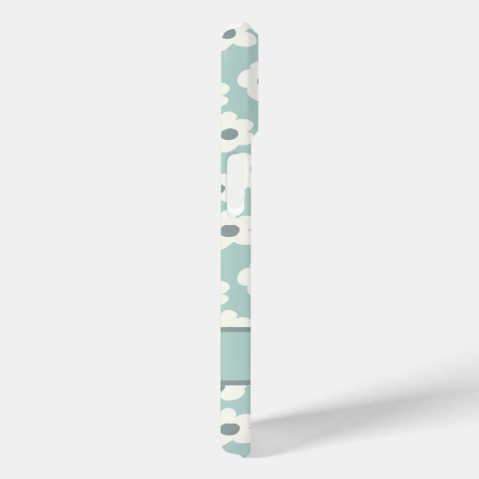 Script Monogram Boho Groen Wit Grijs Bloem Case-Mate iPhone Case (Achterkant / Rechts)