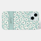 Script Monogram Boho Groen Wit Grijs Bloem Case-Mate iPhone Case (Achterkant (horizontaal))