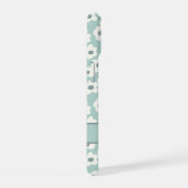 Script Monogram Boho Groen Wit Grijs Bloem iPhone 15 Case (Rechterkant)