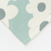 Script Monogram Boho Groen Wit Grijs Bloemmotief Fleece Deken (Hoek)