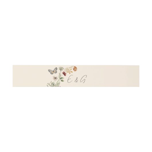 Script Monogram Boho Wildflower Bruiloft Uitnodigingen Wikkel (Vlak)