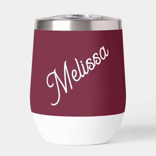 Script monogram, bordeaux rood (Voorkant)