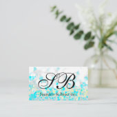 Script Monogram | Bubbles Visitekaartje (Staand voorkant)