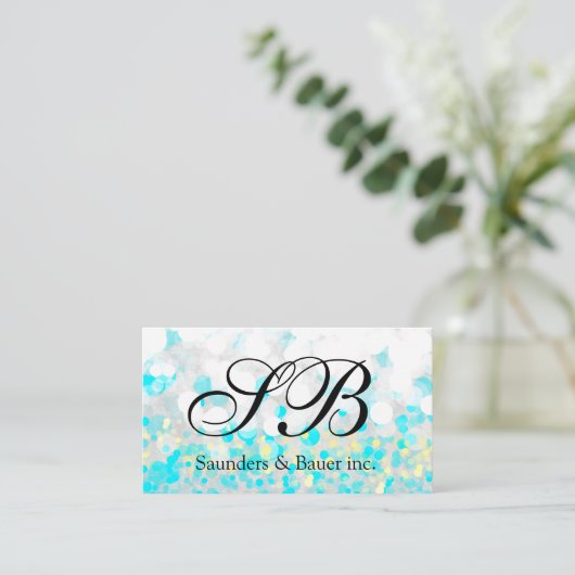 Script Monogram | Bubbles Visitekaartje (Staand voorkant)