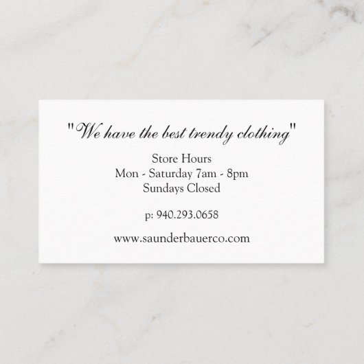 Script Monogram | Bubbles Visitekaartje (Achterkant)