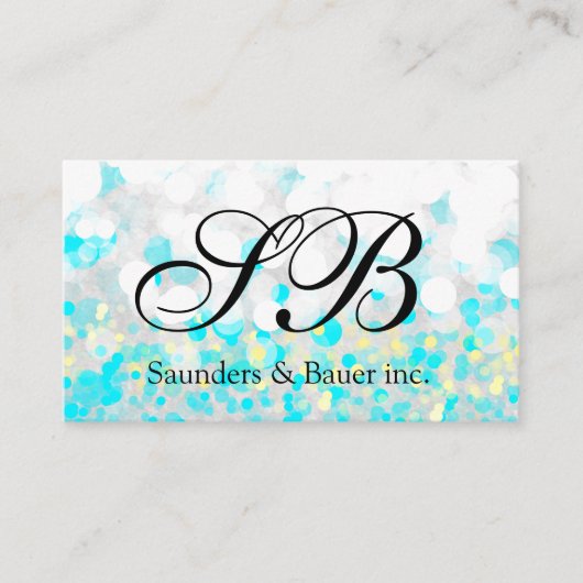 Script Monogram | Bubbles Visitekaartje (Voorkant)