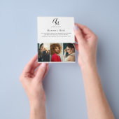 Script Monogram Business Photo QR Code Flyer (Hand)