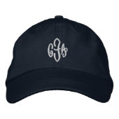 Script Monogram Drie Initiaal Monogram Geborduurde Pet (Voorkant)
