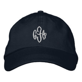 Script Monogram Drie Initiaal Monogram Geborduurde Pet