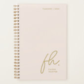 Script Monogram Eenvoudig Elegant Blush Gold Vrouw Planner (Voorkant)