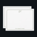 Script Monogram  Familie Stationery Green Notitiekaartje<br><div class="desc">Dit ontwerp heeft een dunne dubbele rand met ruimte voor een scriptmonogram bovenaan en naam/tekst onderaan. Klik op de knop Aanpassen als u de ontwerpelementen wilt aanpassen en/of de tekst verder wilt wijzigen! Variaties van dit ontwerp, extra kleuren en coördinerende producten zijn verkrijgbaar in onze winkel, zazzle.com/store/doodlelulu. Neem contact met...</div>