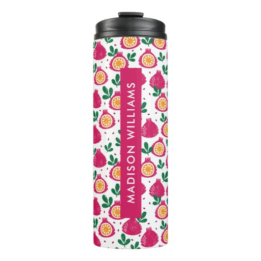 Script Monogram Fruit Thermische Tumbler Thermosbeker (Voorkant)