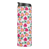 Script Monogram Fruit Thermische Tumbler Thermosbeker (Geroteerd rechts)
