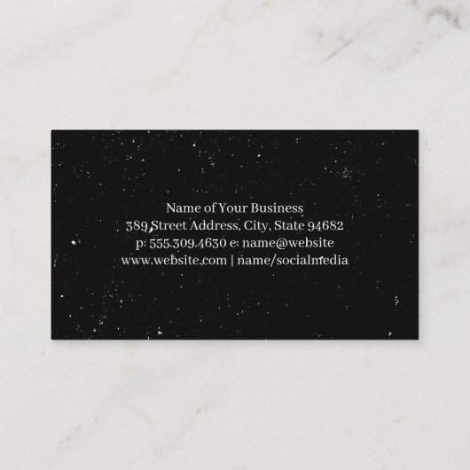 Script Monogram | Gespikkelde witte Visitekaartje (Achterkant)