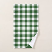 Script Monogram Groen Wit Buffel Plaid Patroon Bad Handdoek (Handdoek)