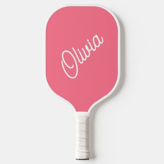 Script monogram, helder roze pickleball paddle (Voorkant)