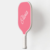 Script monogram, helder roze pickleball paddle (Links)