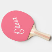 Script monogram, helder roze  tafeltennisbatje (Zijkant)