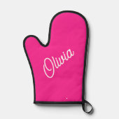 Script monogram, hot pink ovenwant (Voorkant)