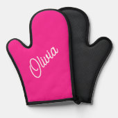 Script monogram, hot pink ovenwant (Voorkant / Achterkant)