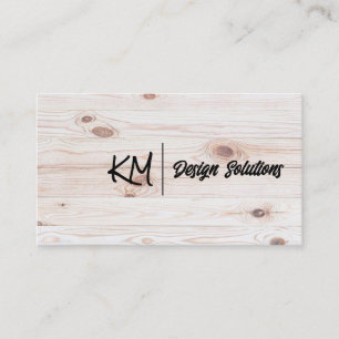 Script Monogram   Houten planken Visitekaartje