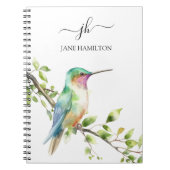 Script Monogram Hummingbird Notitieboek (Voorkant)