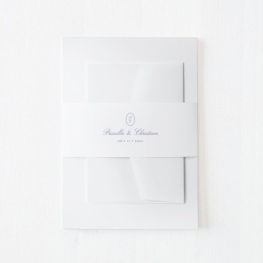 Script Monogram Huwelijk Uitnodigingen Wikkel