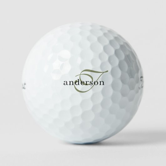 Script Monogram Initiaal Aangepaste Achternaam Tit Golfballen (Voorkant)