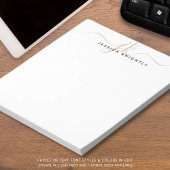 Script Monogram Initiaal Naam Gold Black Notitieblok