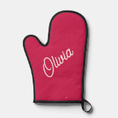 Script monogram, kersenroze nieuwe lijn ovenwant (Voorkant)