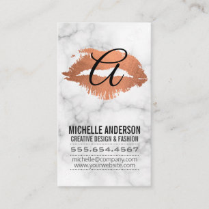 Script Monogram Kiss Stain Marble Visitekaartje
