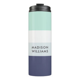 Script Monogram Kleurblok Horizontale Streep Therm Thermosbeker