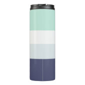 Script Monogram Kleurblok Horizontale Streep Therm Thermosbeker (Achterkant)
