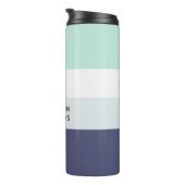 Script Monogram Kleurblok Horizontale Streep Therm Thermosbeker (Geroteerd rechts)