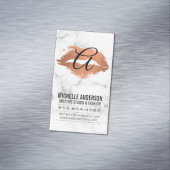 Script Monogram Kus Vlek Marmer Magnetisch Visitekaartje (Voorbeeld)