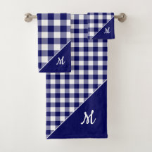 Script Monogram Marine Blauw Wit Gecontroleerd Pat