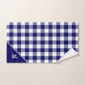 Script Monogram Marine Blauw Wit Gecontroleerd Pat Bad Handdoek (Handdoek)