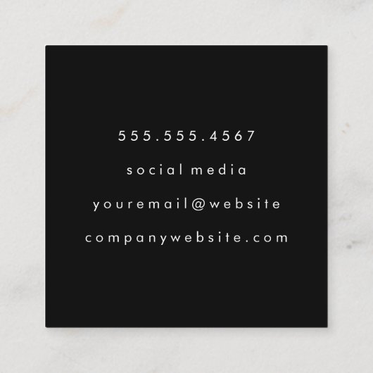 Script Monogram met Spikkels Vierkante Visitekaartje (Achterkant)