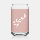 Script monogram, modern blush roze blikvorm glas (Voorkant)