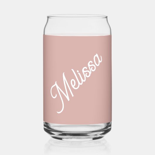 Script monogram, modern blush roze blikvorm glas (Voorkant)