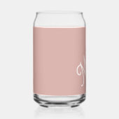 Script monogram, modern blush roze blikvorm glas (Rechts)