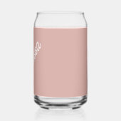 Script monogram, modern blush roze blikvorm glas (Links)