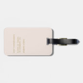 Script Monogram Modern Eenvoudig Elegant Blush Gol Bagagelabel (Achterkant horizontaal)