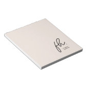 Script Monogram Modern Minimal Blush Pink Simple Notitieblok (Schuin)