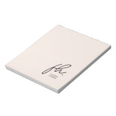 Script Monogram Modern Minimal Blush Pink Simple Notitieblok (Linkerzijde)