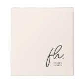 Script Monogram Modern Minimal Blush Pink Simple Notitieblok (Voorkant)